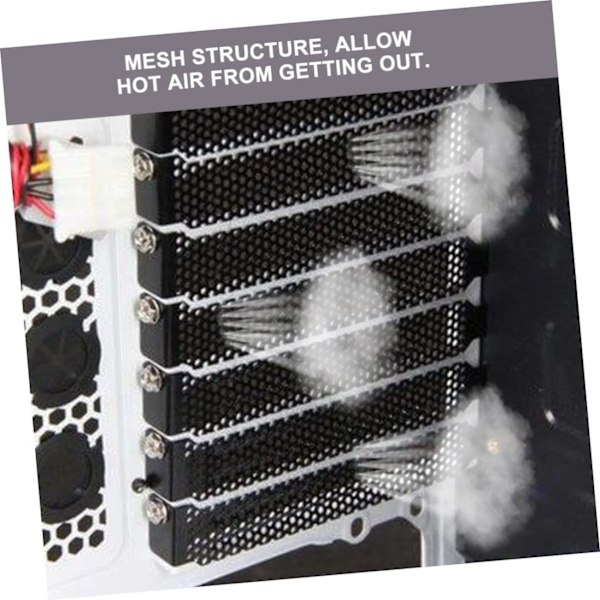 2 sæt Støvbeskyttelsesetui Metalnet Computerkabinet Ventilation Blindplade Let at installere Sort 20 stk.*2