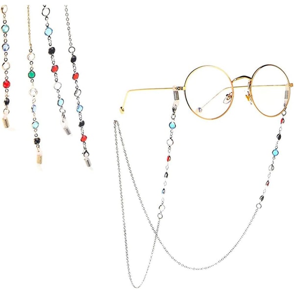 2 Pack Lmell Brillekæde, Beaded Eyeglasses Hals Chain, Solbriller Halskæde Brillekæder Gave