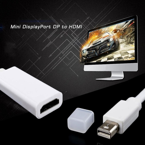 Mini DP - HDMI-sovitin lyhyellä kaapelilla MacBook Prolle