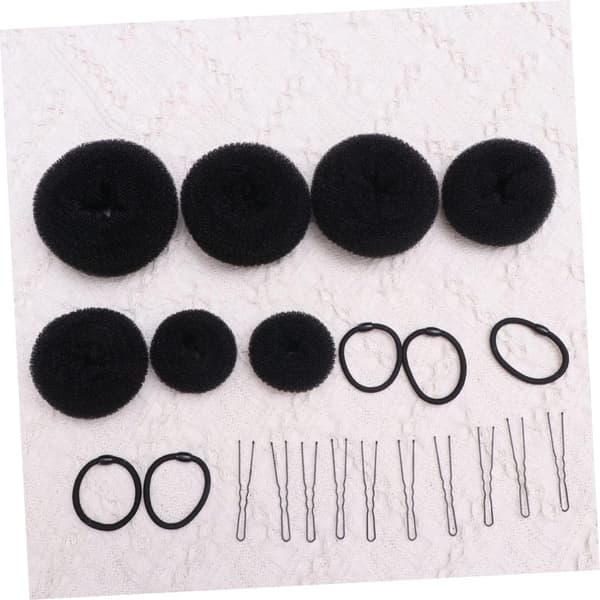 22 stk. Håropsætning Bun Kit Bolleformede Clips Elastiske Hårreb til Stylingtilbehør til DIY Fletning og Opsætning