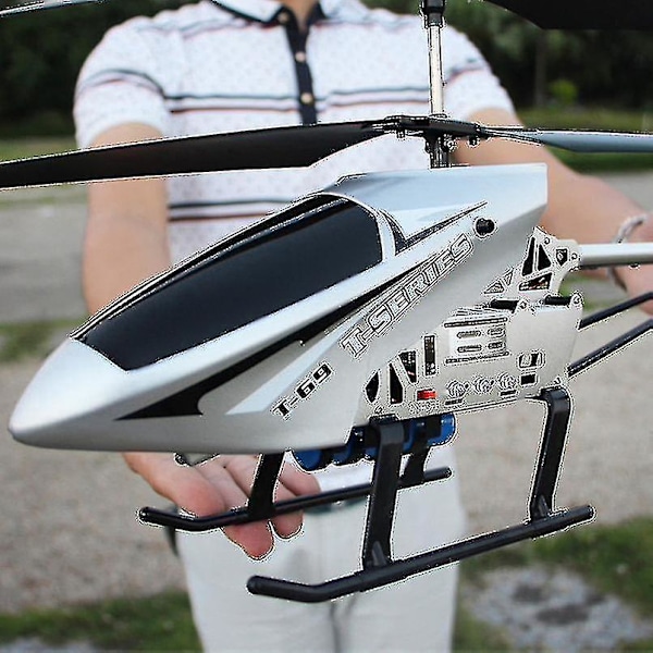 3.5ch 80cm Høj Kvalitet Ekstra Stor Fjernstyret Flyvemaskine Styrtsikker Fjernstyret Udendørs Flyvemaskine Helikopter silver1Backupbattery