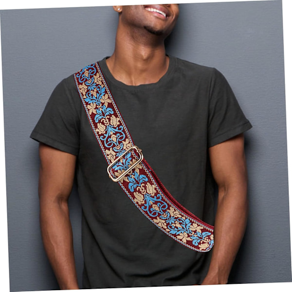 Etnisk Broderad Väskrem Justerbar Axelrem för Kvinnor Crossbody Väska