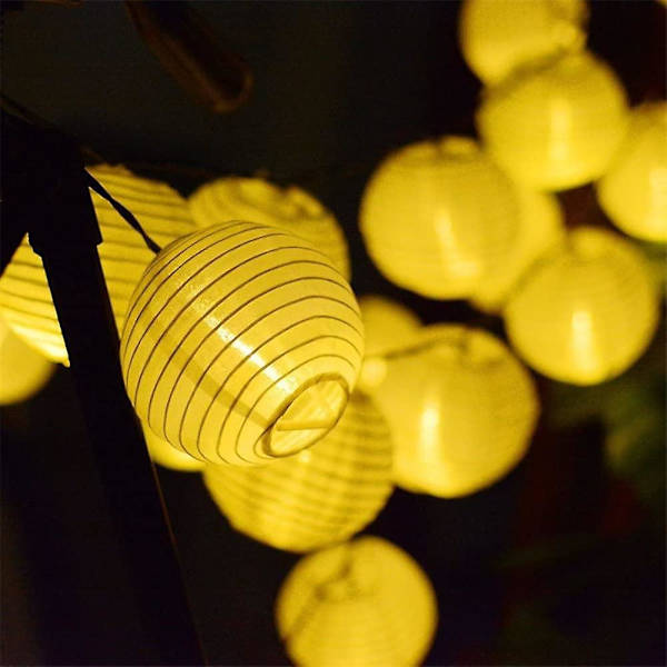 Solcellelykter Stringlys Utendørs Vanntette 20led Patio