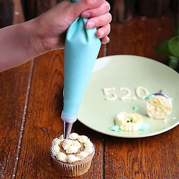 18 stk Silikon Bakeposer Sett Gjenbrukbare Ising Pipingposer