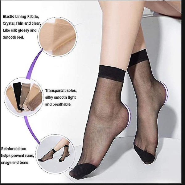 Double Ankle Nylon -sukkahousut, korkean pehmeät kristallisukat, sopivat  naisille, tytöille, toimistoille a6ae | Fyndiq