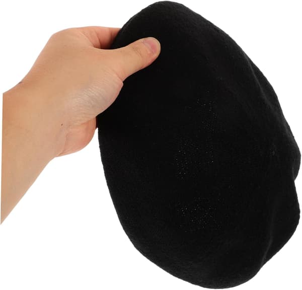 Dam Basker Mössa Klassisk Fransk Stil Lättvikt Polyester Keps Svart för Höst Vinter Mode Casual Kläder