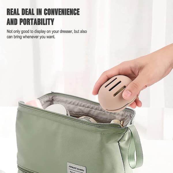 Svamphållare i Silikon, Slitstark & Miljövänlig, för Makeup Blender, Resevänlig (Khaki)(1st)