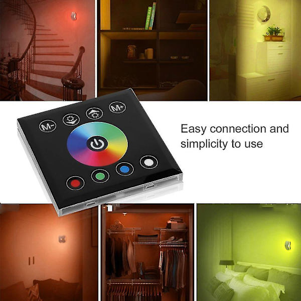 12-24v RGB Full Farge Dimmer Berøringspanel Kontroller Stripe