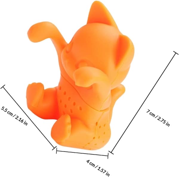 Silikone te-infuser sæt med brugervenligt design 3 stk. sød kat orange