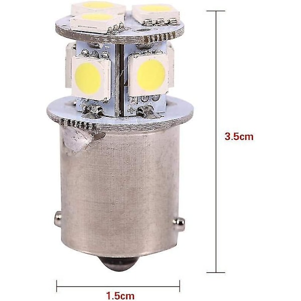 Hvit 1156 LED Bil Bremslys Pære R5w 5050 8smd LED Bil Lys Pære, Baklys Pærer, Blinkende Revers Signal 12 Vhvit2stk)