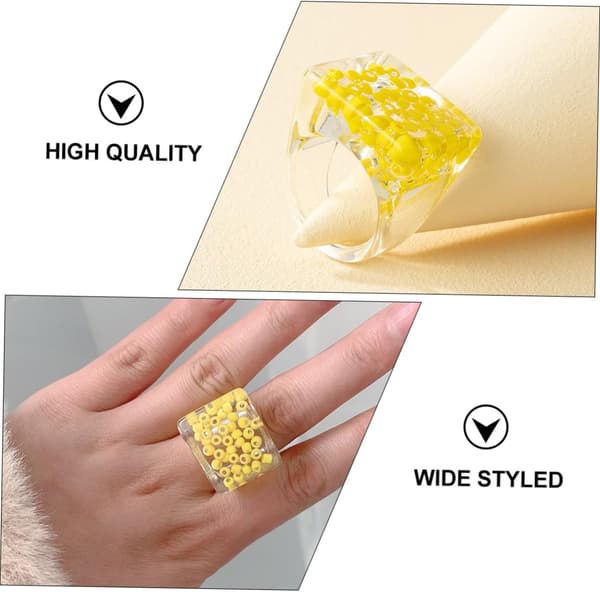 Kreativ hartsring plast fingerring överdriven bred fingerdekoration kvinnor mode statement smycken