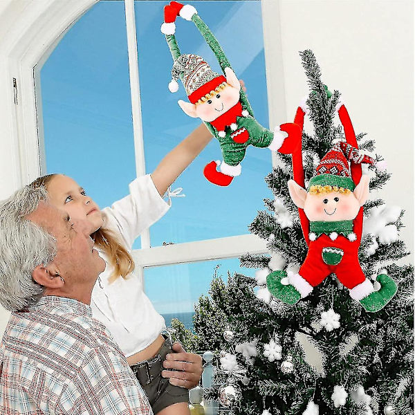 1 st Julklapp Röd Tomte Dock Gardin Spänne Hem Dekoration Hy-yuhao