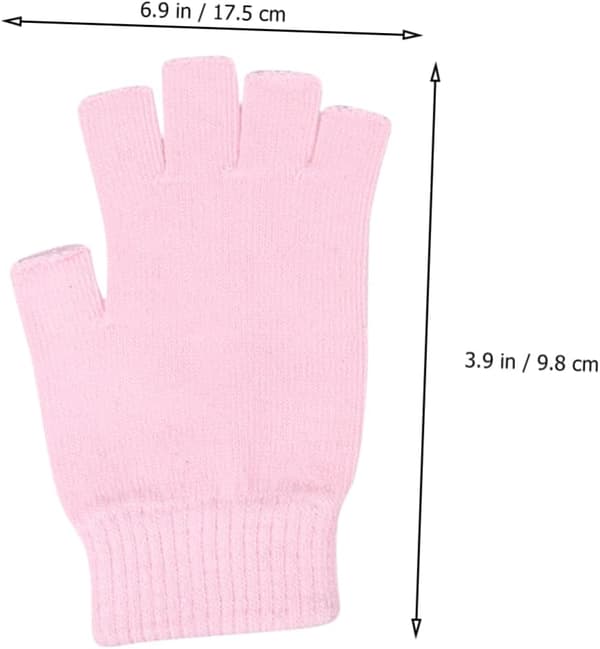 Vinterstrikkede halvfingerhandsker til kvinder, bløde, åndbare uldblandingsvanter, varme