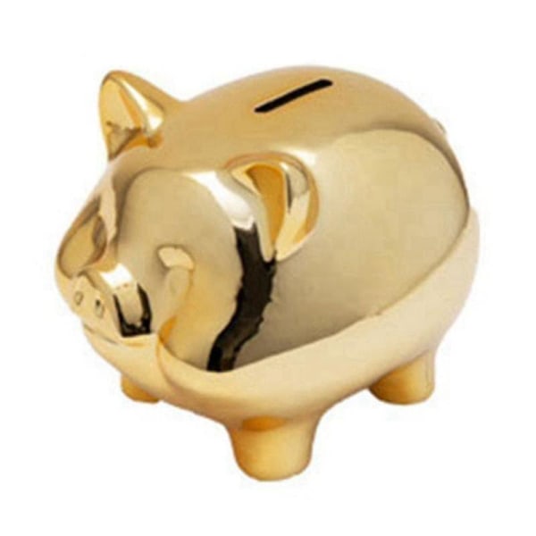 Gullgris Piggy Bank Søt Mynt Piggy Bank Kreativ boliginnredning Lucky Pig Dekorasjon