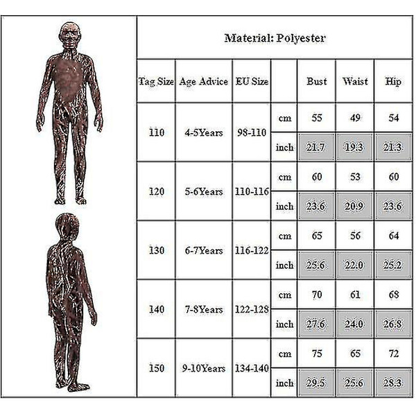 Stranger Things Tema Jumpsuit Bodysuit Børn Fancy Up Performance Kostume 7-8 Years