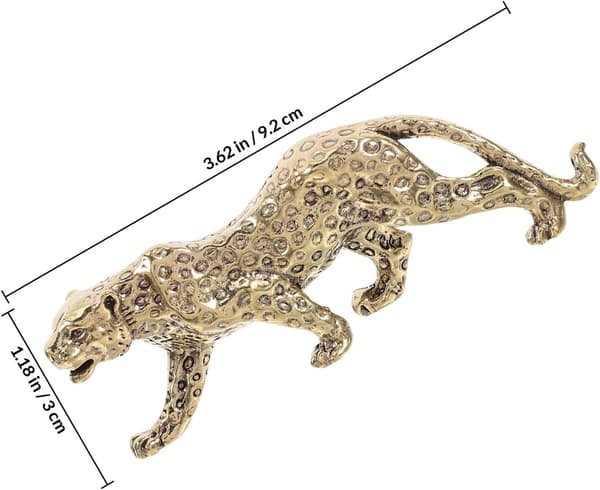 Messing Leopard Figur Ornament Brevpresse Retro Unikt Design Premium Messing Materiale