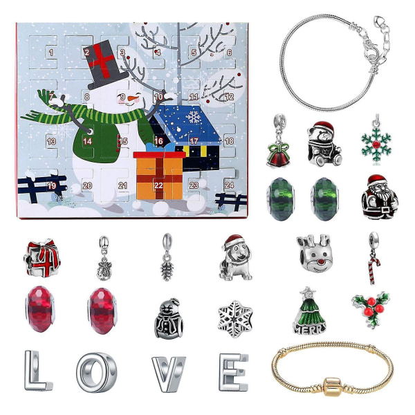 Girls Christmas Advent Calendar DIY Bracelet Charm Set