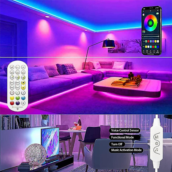 Rgbic Adresserbar Led Strip Light 10m 32.8ft Dream Color App Control 39d4 Fyndiq