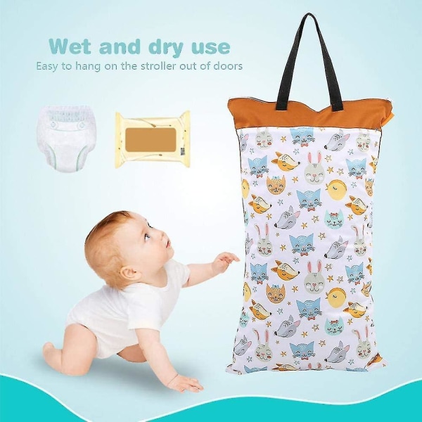 1 stk Genanvendelig hængende babyble vandtæt tør og våd taske (sektion E)