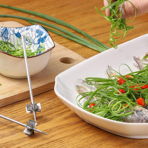 Multifunksjonell løkkutter Plommeblomst Vårløkkutter Rustfritt stål Kreativt design Tidsbesparende