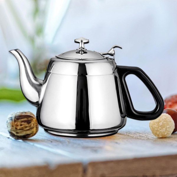 1,5l Sølv Tekanne Rustfritt Stål Teinfuser Filter Metall