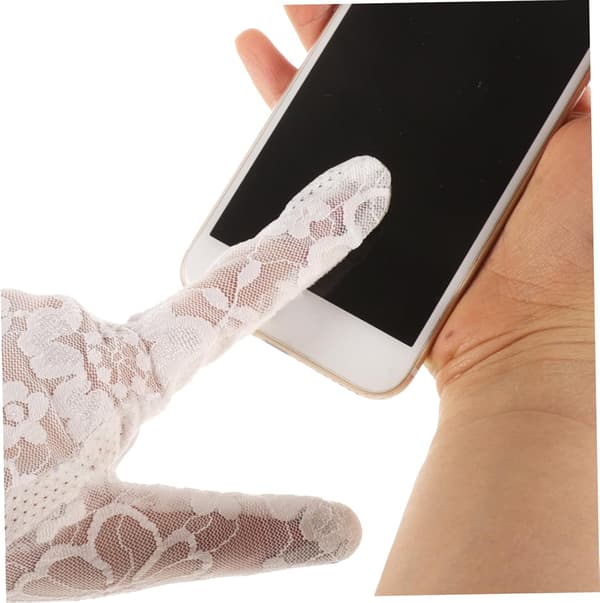 Korte blondehandsker til elegante åndbare bryllupsbrudehandsker Bløde touchscreen-kompatible festkjoler