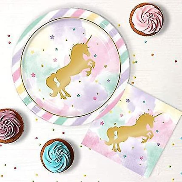 65 stk Unicorn Partyutstyr Servisepapirkopper