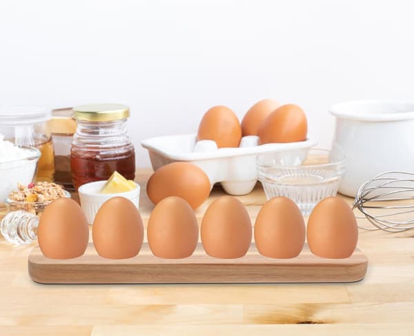 Tre-eggbakke 6 roms design Enkel elegant trehøne-eggoppbevaringsbakke