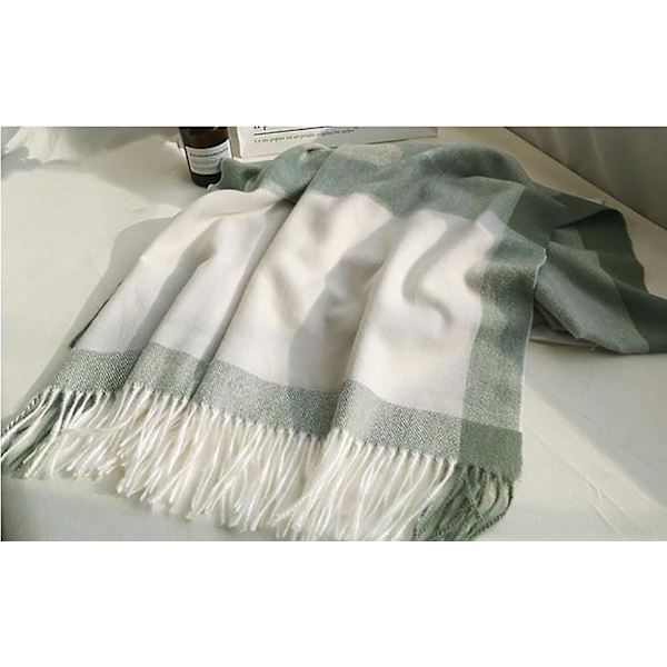 2 stk Rutete Tartan Lin Puteromsbeskytter Puteromsdeksel Green