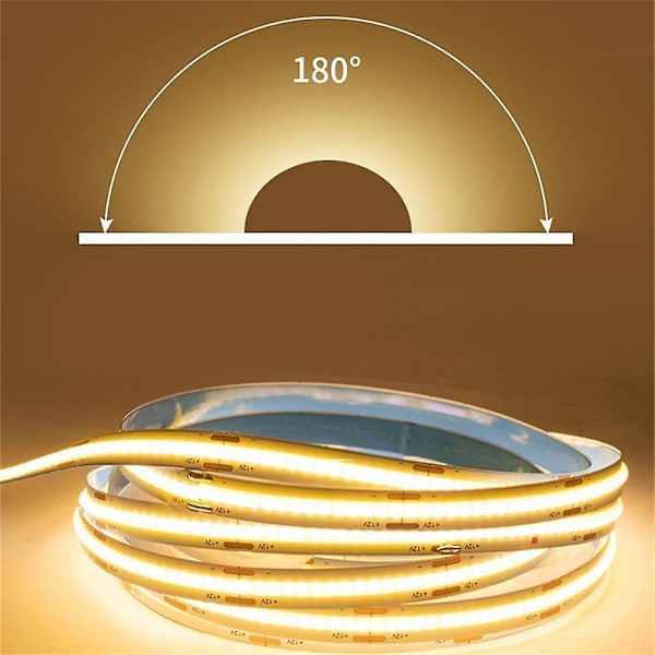 5m 16.4ft COB LED-remsa DC12V Flexibel 8mm CRI90 LED-tejp