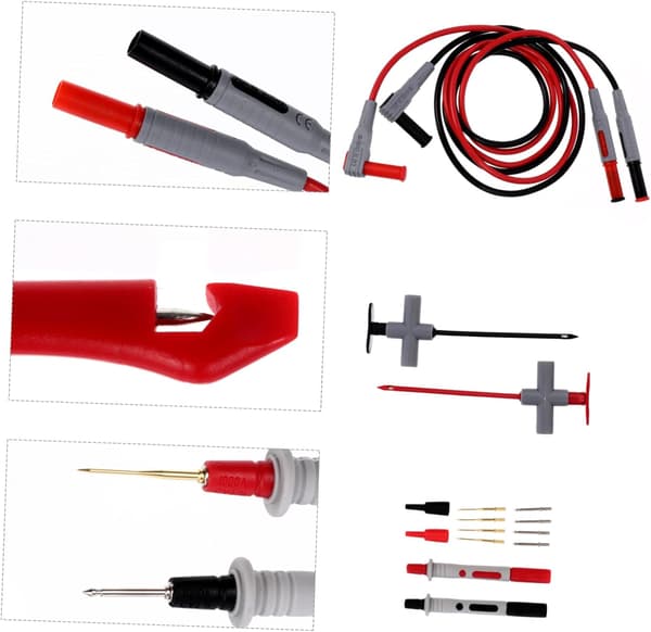 16 st testproberkit för spänningskretsmätare multimeterkablar krokodilklämmor för testkit