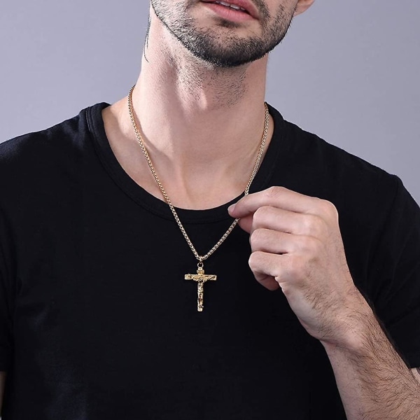 Vintage Jesus Cross vedhæng halskæder Armbånd til Lmell mænd kvinder, trendy kristen gave