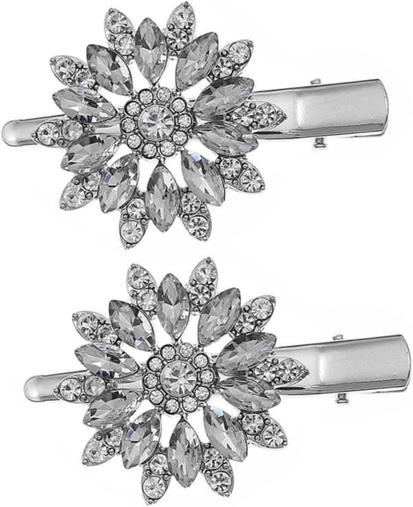 2 st strassblomma hårnålar sidohårklämma strass hårklämma