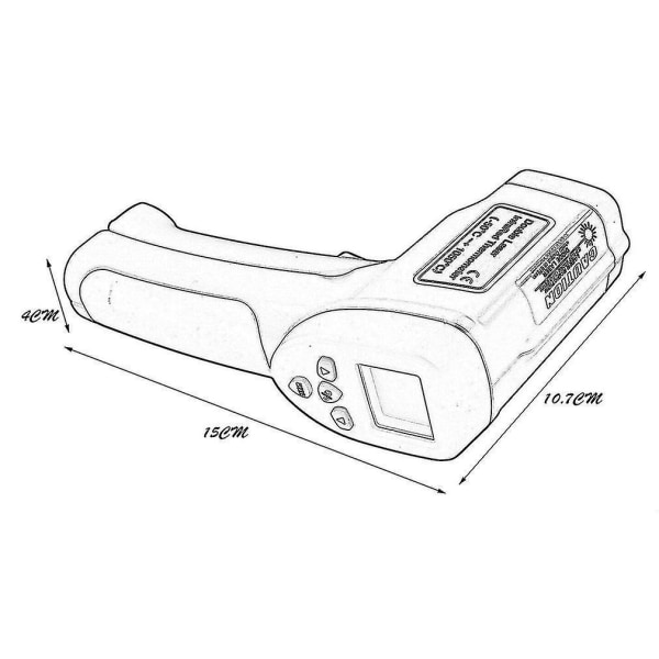 Dobbelt laser LCD infrarød termometer -50 til 1050C HT-819