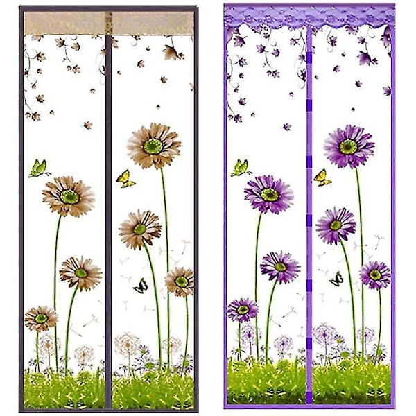 Blommig Fjärilsdesign Sommar Dörrnätgardin 90x210cm