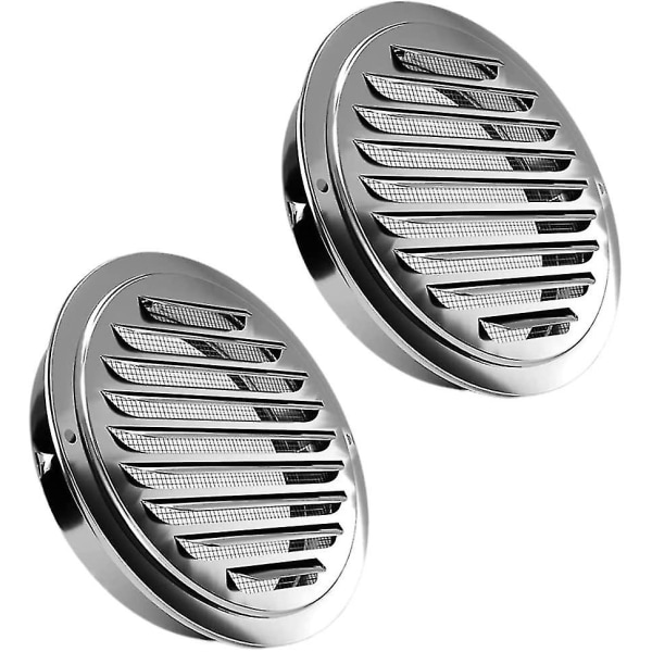 Ventilationsdelar i rostfritt stål Extra gallerkåpa Cover (silver) (2st )
