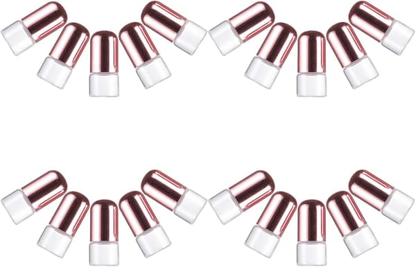 20 st Mini Påfyllningsbara Glas Eterisk Olja Rollerflaskor Parfym Rollerflasklock för Rese Aromaterapi