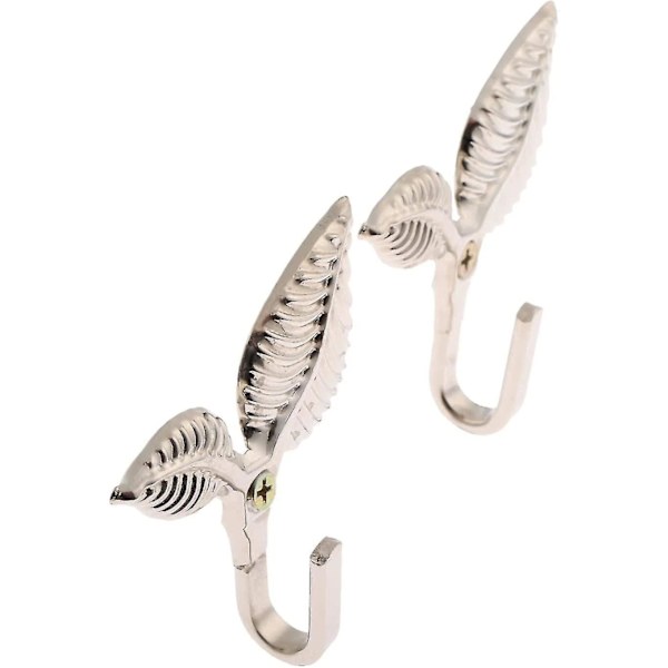 Gardinkrokar Lövformade Gardinband För Vägg Dörr Eller Hatt, 7*8cm Silverfärg (4st-silver)