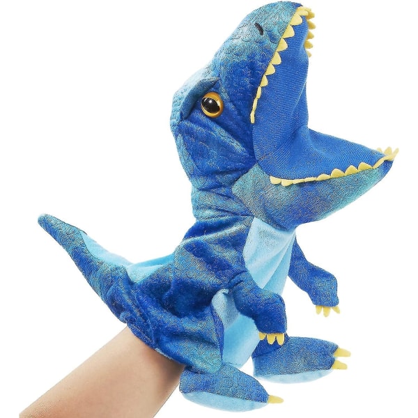 Plys dinosaurhånddukker med arbejdsmund til fantasifuldt legetøj