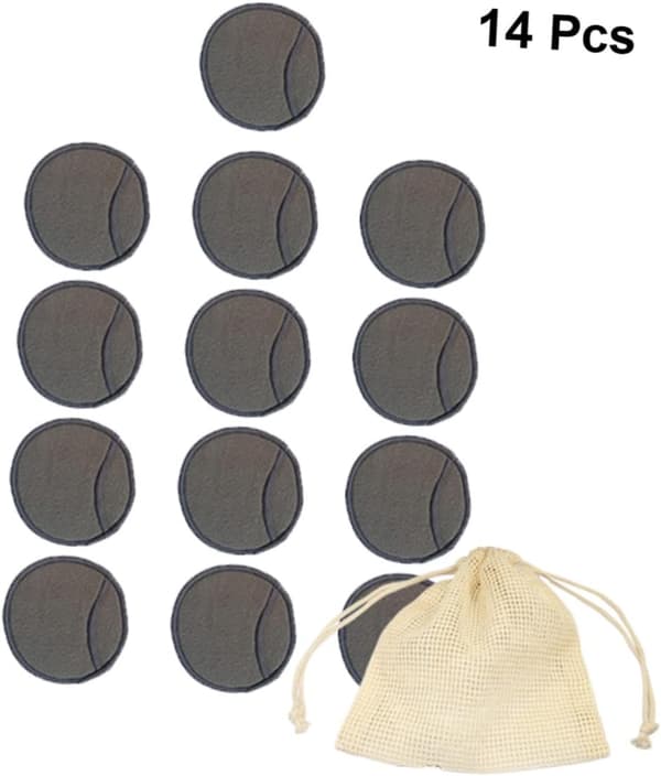28 stk. Rensepuder af bambusfiber Genanvendelige Makeupfjernerpuder