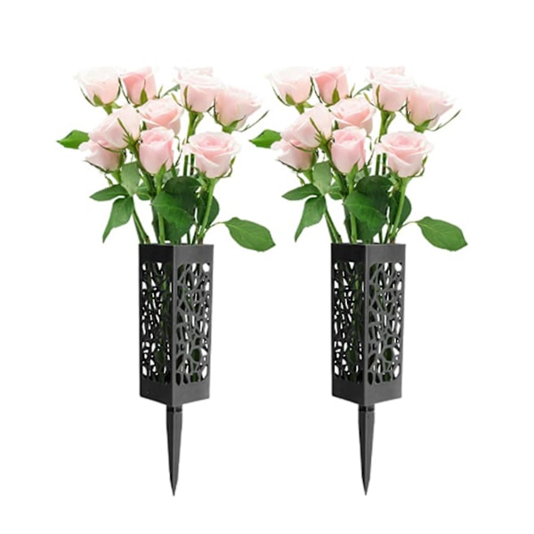 Hålformad Blomhållare Plast Svart Vas Med Lång Spik 7.28x2.17x2.17 Tum