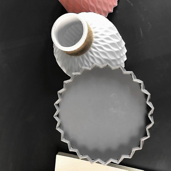 Imitation Keramisk Plastvas Heminredning Grön Växtbehållare Grå