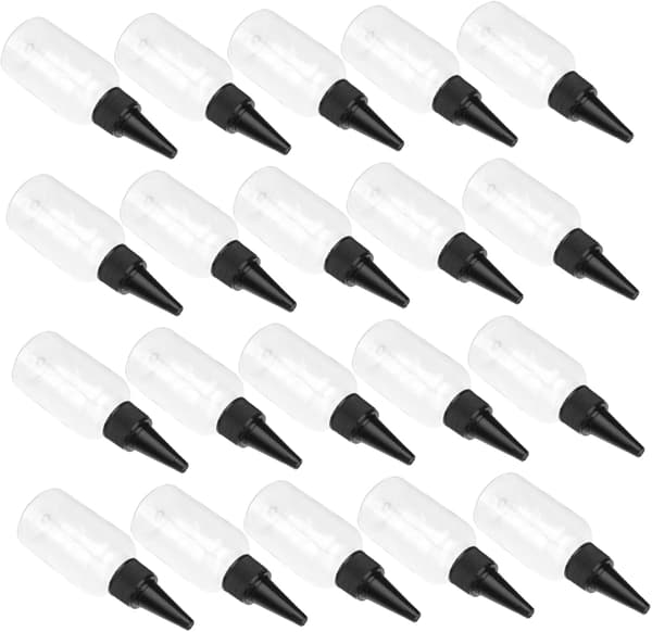 20 st plastflaskor för lim, lotion, researtiklar och oljedispensering