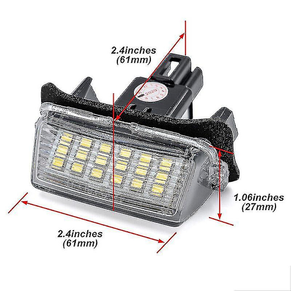 1 Par Baglygte til Nummerplade Bagpå Bil LED 12V Passer til Toyota GR Yaris Corolla E210 Touring Sports Yaris Xp21 2022 2021 2020 Ty-yuhao