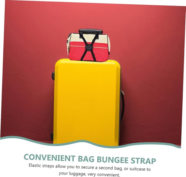Justerbar elastisk bagagerem PU-läder Bungee-bälte för resväska