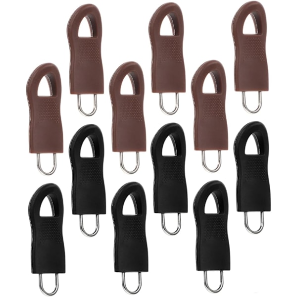 12 stk. Avtakbar Glidelåshode Kiking Zip Tag for Klestilbehør DIY Glidelåshoder