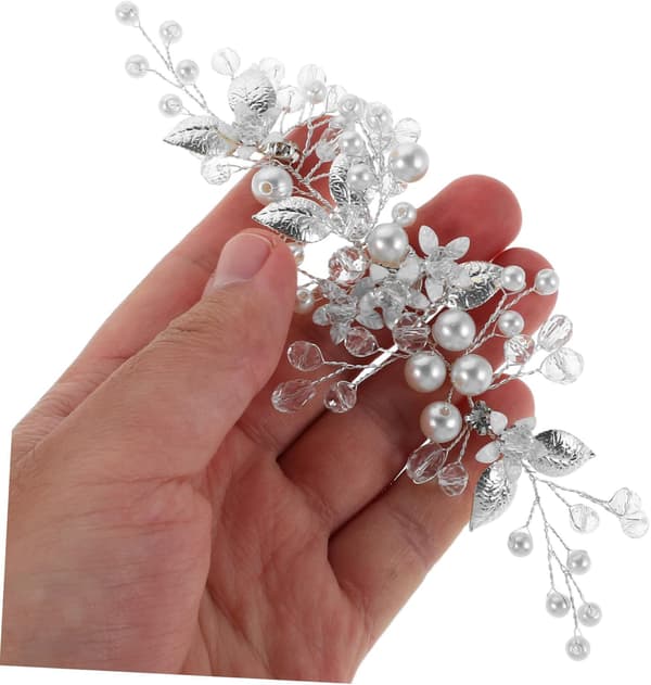 Blomst Rhinestone Hårvin Blomster Hodeplagg Glitrende Bryllupshårtilbehør for Bruder