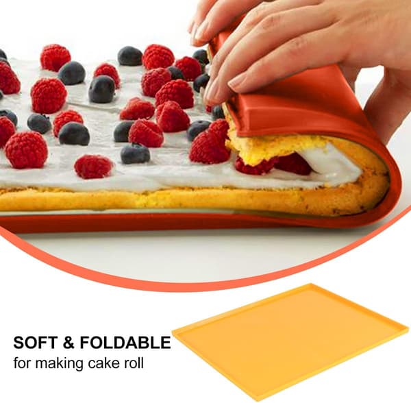 Non-Stick Silikone Kagerulle Måtte Bageplade med Dobbeltsidet Form