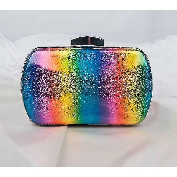 Messenger Bags Mode Rainbow Box Kvällsväska Kvinnor Designer Elegant Fest Bröllop Clutch Sm117698