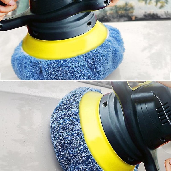 Poleringspads för borr Bil Skum Buffing Pads Ullfiber Poleringsplatta Poleringstillbehör för borr (10 st, Blå)